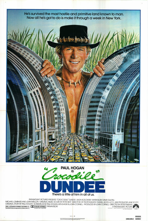 crocodile dundee 1986 one sheet poster folded